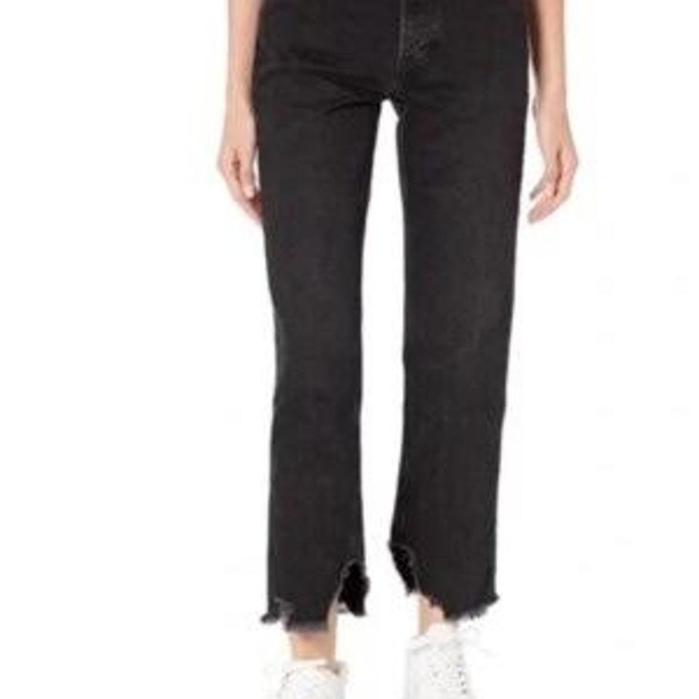 Free People Tapered Baggy High Rise Boyfriend Jeans‎ Black Size 24